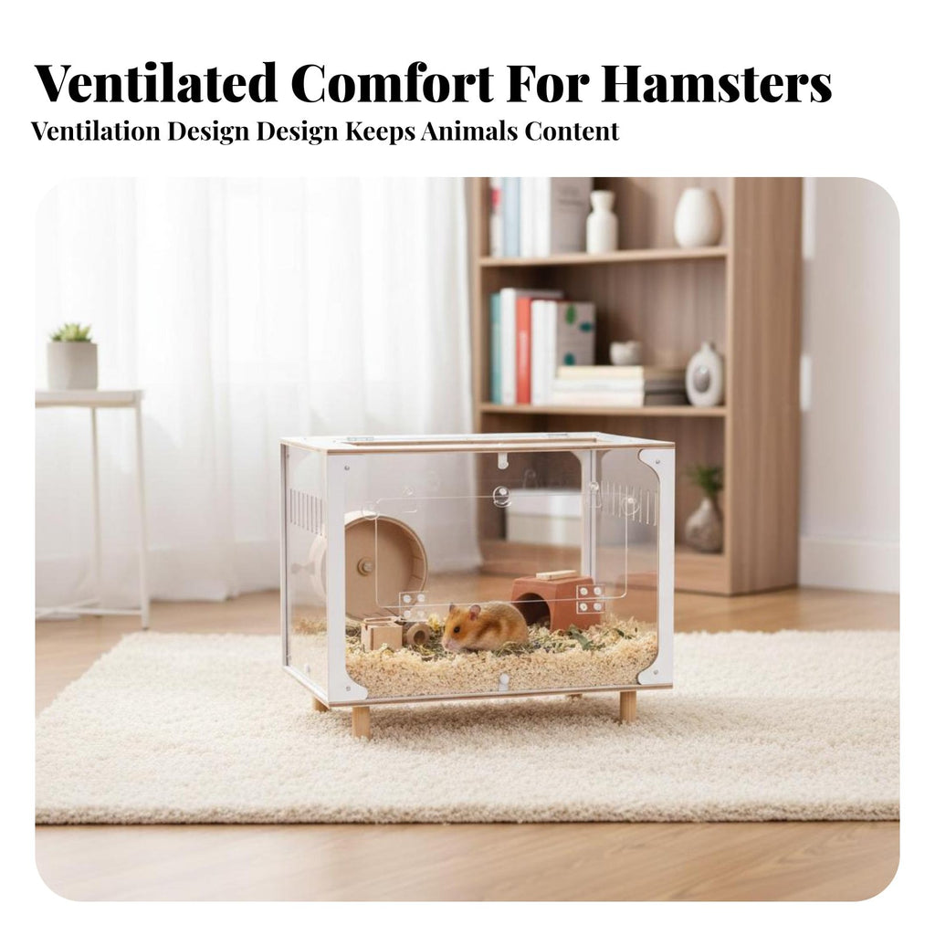 Acrylic Hamster Enclosure Spacious Interior Transparent Hamster Enclosure Easy