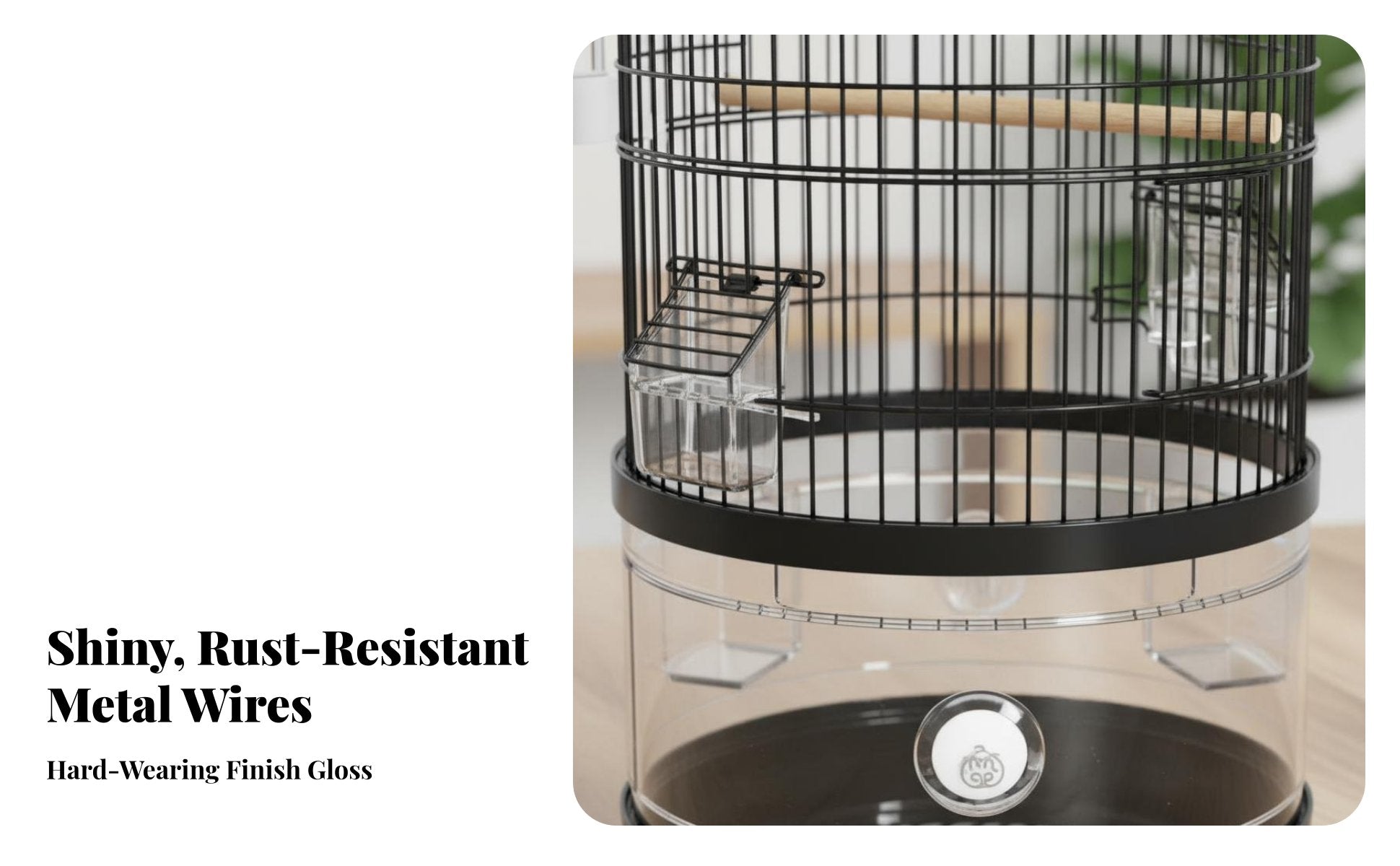 Hanging Round Bird Enclosure Splash-Proof Feeder Hanging Bird Enclosure