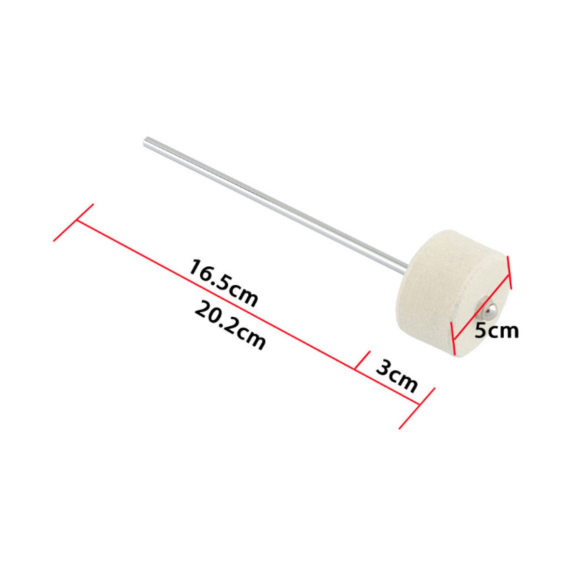 Double Sided Bass Drum Beater Easy to Carry Musical Instrument Part for Drummers
