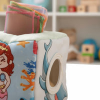 Ocean Tissue Box Toy Tear-Resistant Infant Plaything Safety Mirror for Nursery