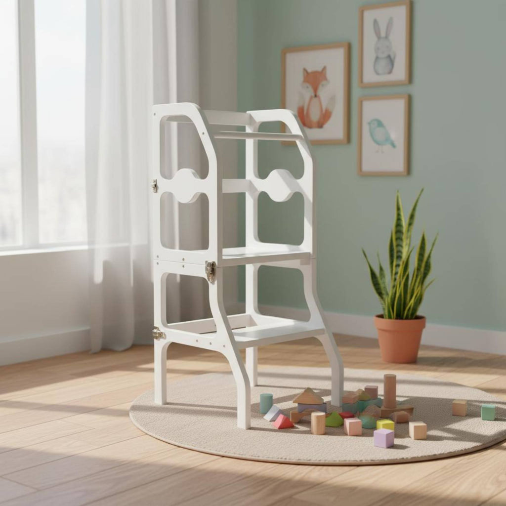 Folding Learning Platform Multifunction Convertible Step Stool Space Saving