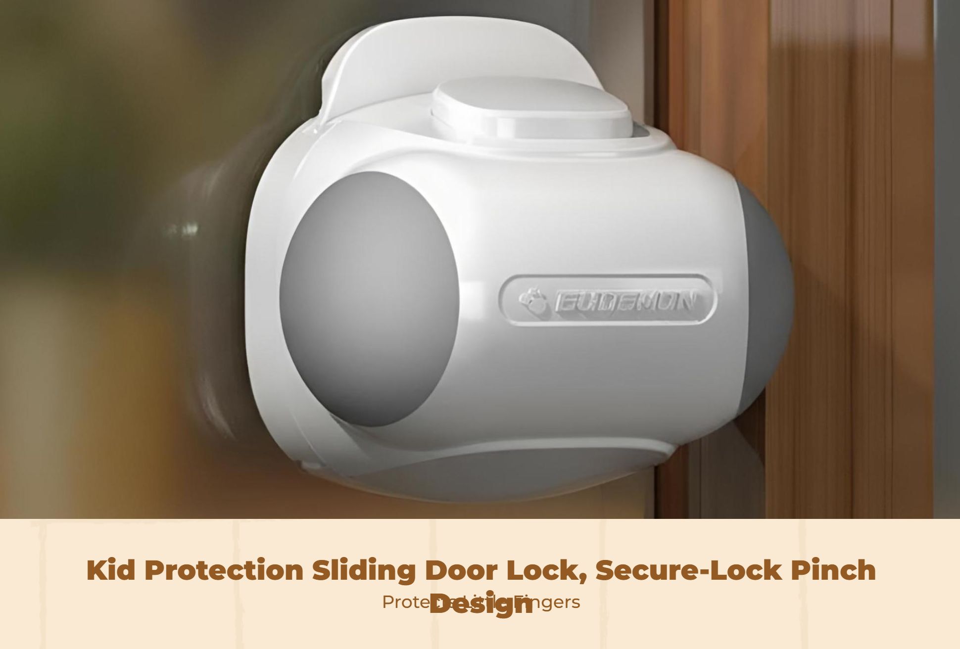 Kid Security Lock, Sliding Door Latch, Adjustable Cabinet Lock, Infant Proofing, Easy to Install, U-Shaped, Childproof Protection