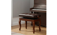 Adjustable Piano Bench Solid Wood Frame Padded Keyboard Chair Heavy-Duty