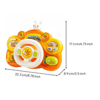 Kids Driving Simulation Toy Educational Young Child Pretend Driving Toy Shine-up Musical Steering Wheel Attachable Straps