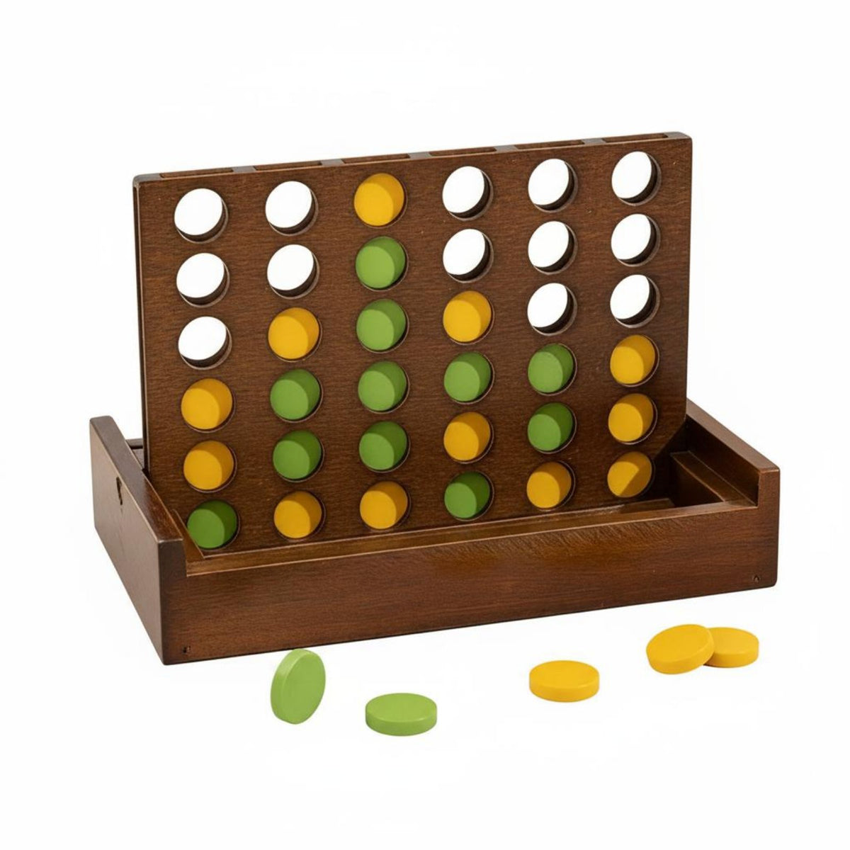 Four in a Row Game Educational Wooden Four in a Row Game Two Player for Classroom