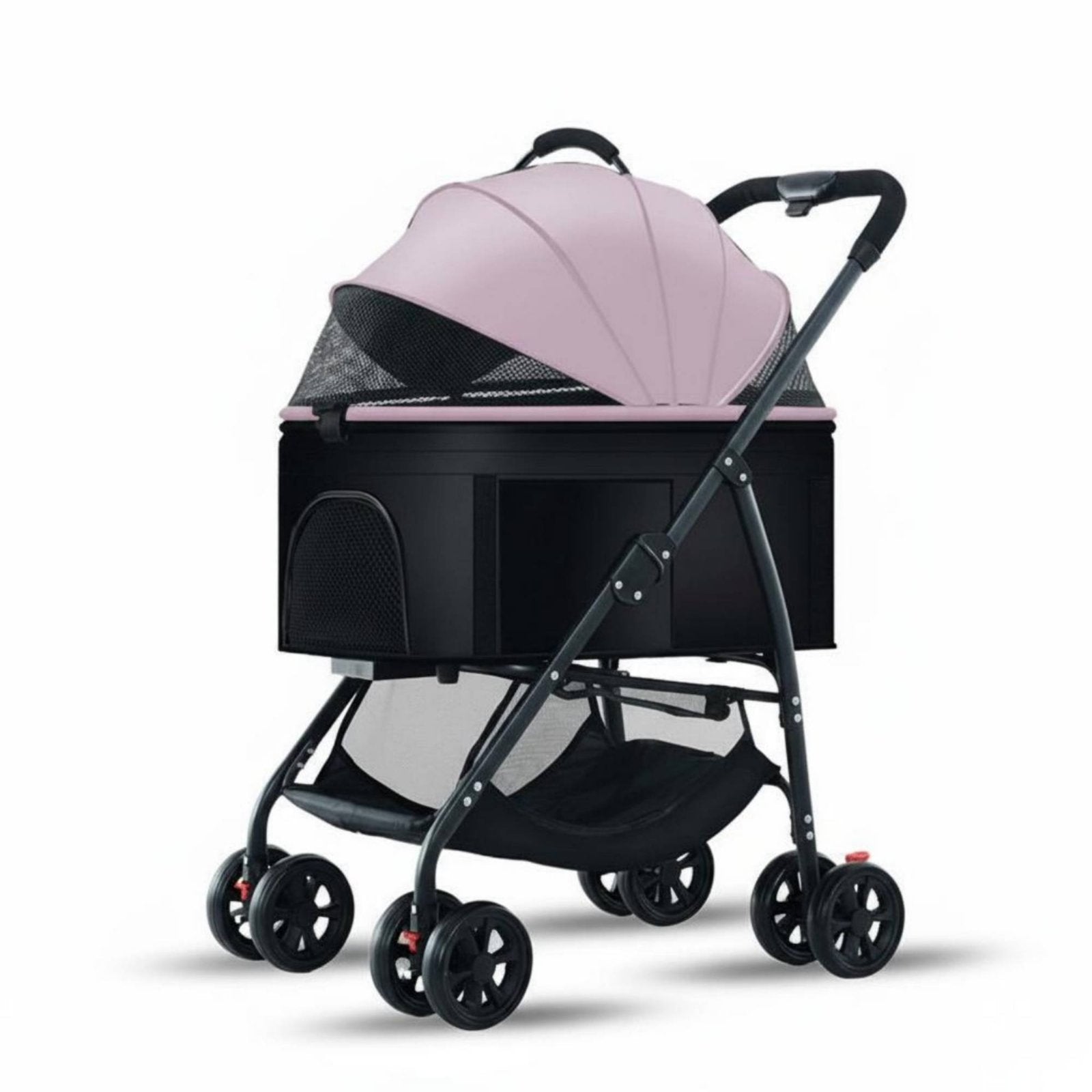 Foldable Pet Carriage 360-Degree Rotating Wheels Detachable Pet Carrier Pet Carriage Storage Basket Lightweight Dog Cat Pet Carriage
