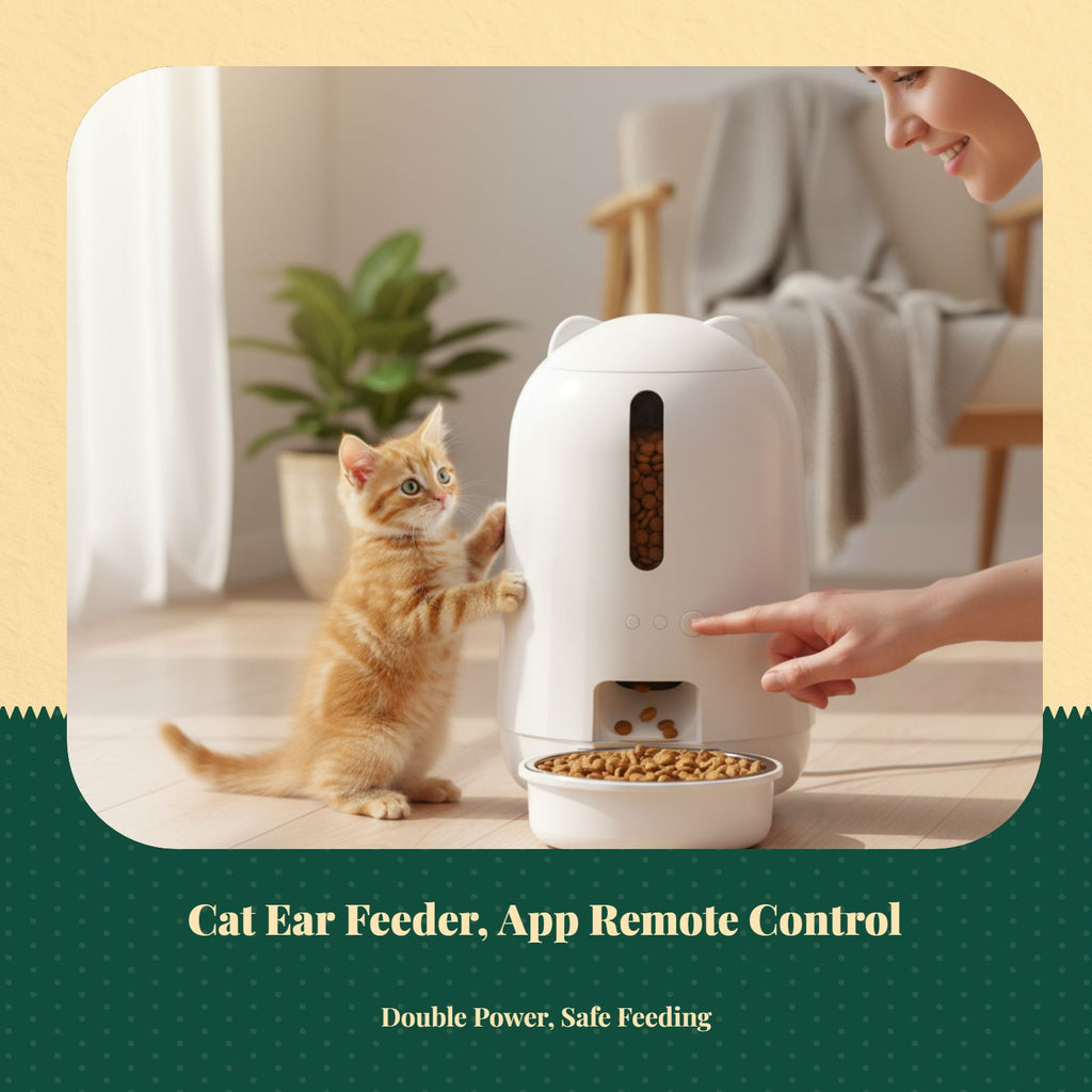 Programmable cat feeder with app control.