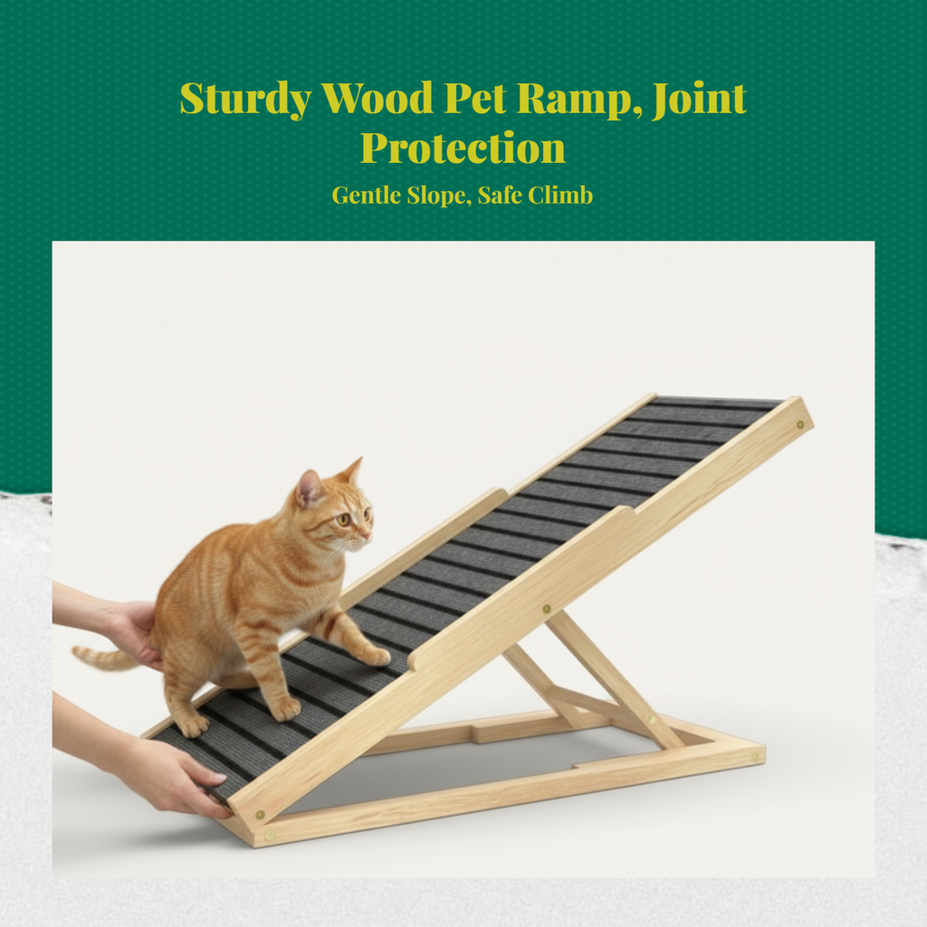 Foldable wooden pet stairs, non-slip