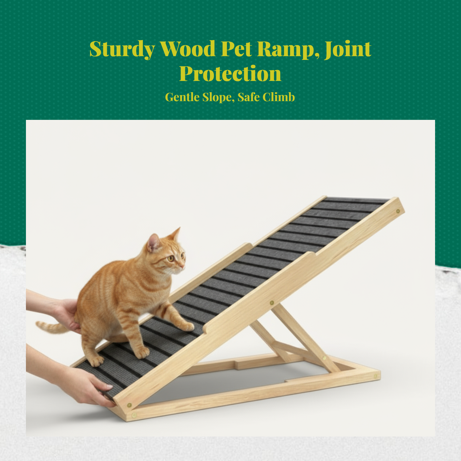 Foldable wooden pet stairs, non-slip