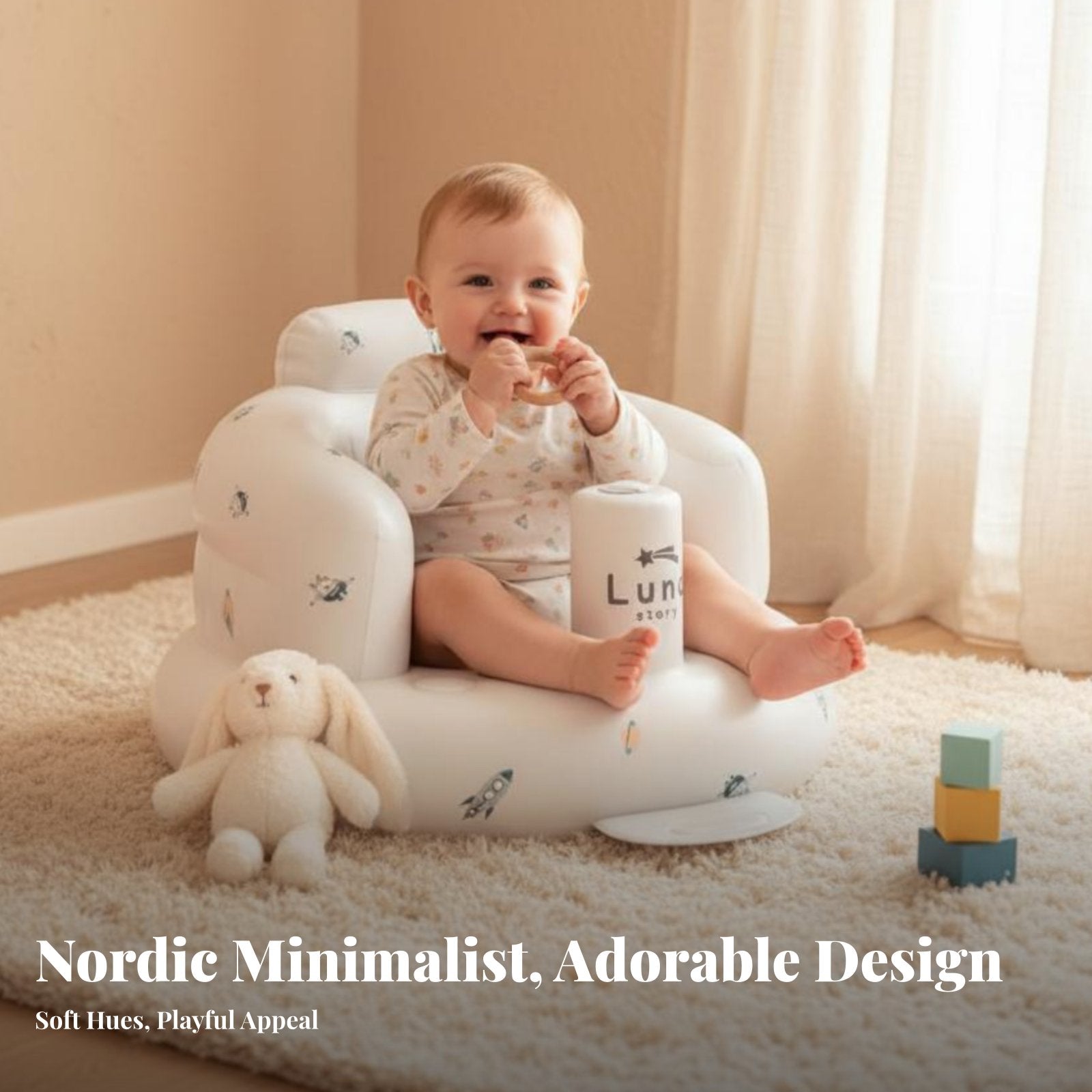 Inflatable Learn-to-Sit Trainer Portable Inflatable Support Seat for New Parents