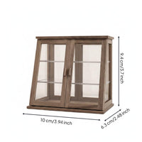 Dollhouse Double Door Cabinet Sturdy Multi-Tier Dollhouse Shelf Vintage Design