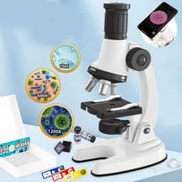 Kids Microscope Kit STEM Learning Educational Visual Microscope for Home Study