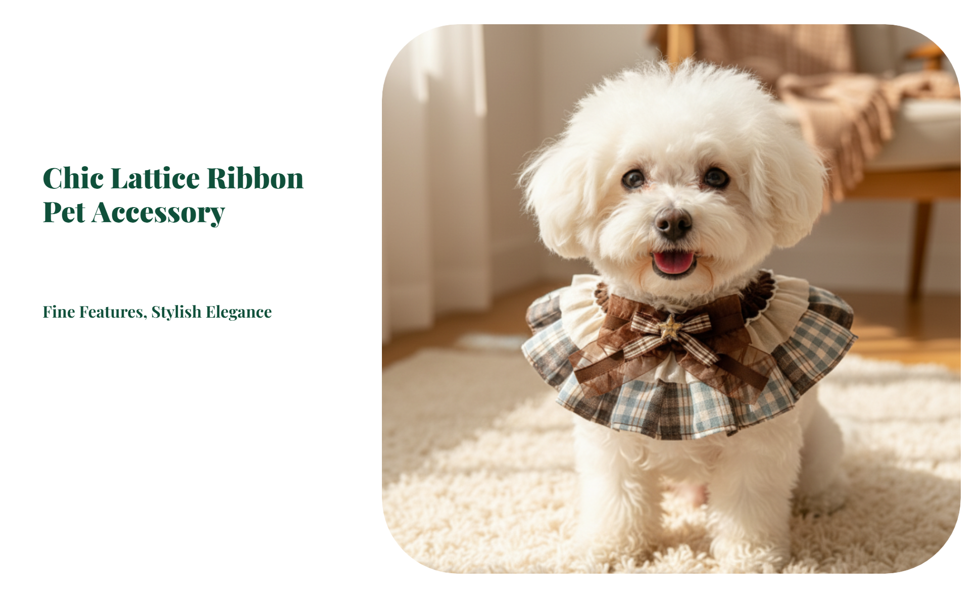 Pet Triangle Bib, Cute Ribbon Tie Adjustable for Small Pets