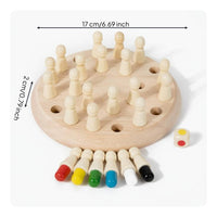 Wooden Memory Chess Family Fun Educational Toy Portable for Classroom
