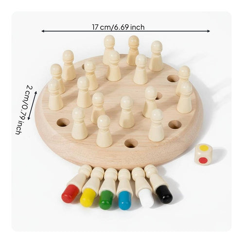 Wooden Memory Chess Family Fun Educational Toy Portable for Classroom