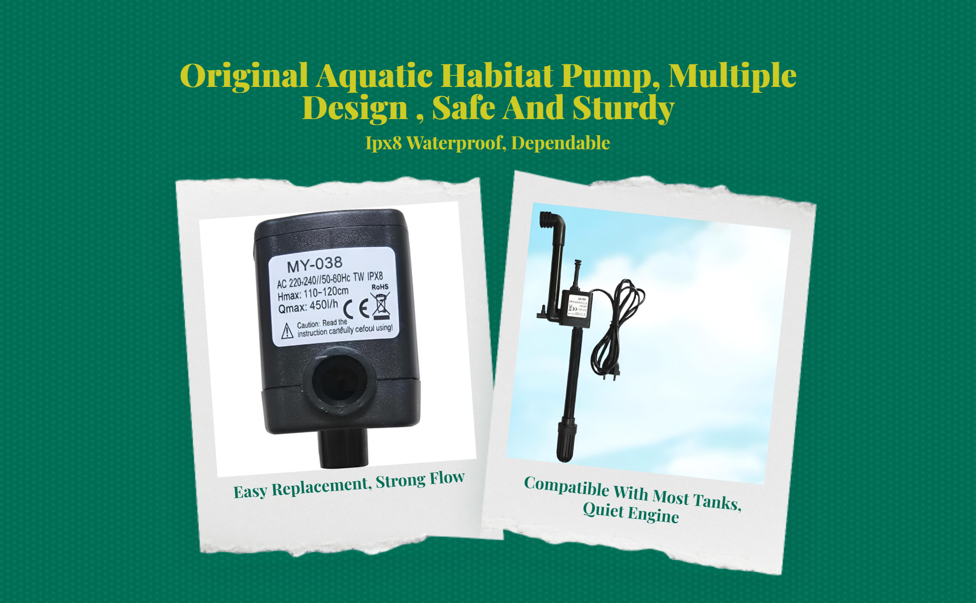 High-lift aquarium submersible pump