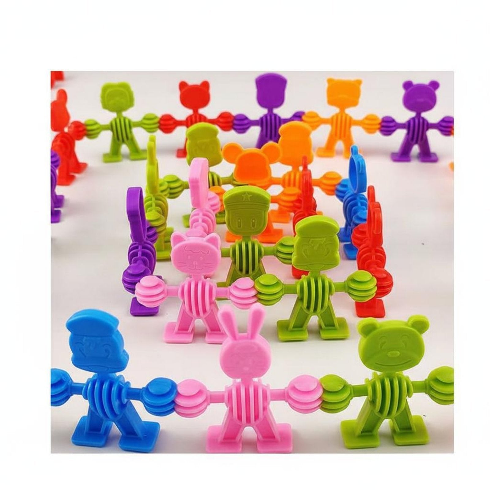 Fine Movement Skills Development Creature Character Stacking Blocks Colorful Design Stackable Creature Blocks Screen Non-Digital