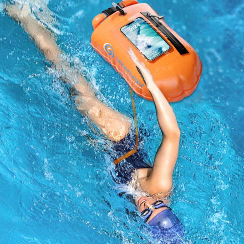Outdoor Water Swim Tow Buoy Leash Locking Buckle Swim Buoy Tether Belt Heavy