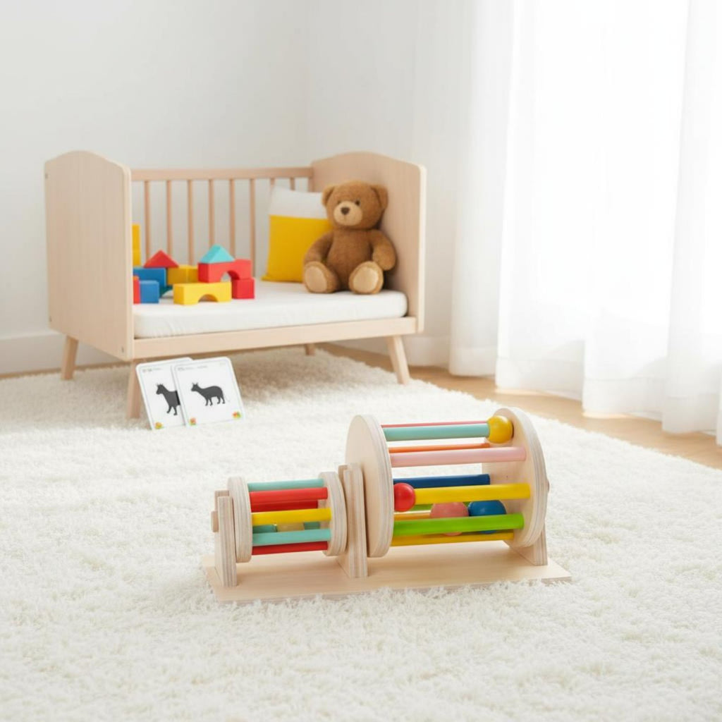 Infant Rolling Drum Toy Early Education Color Recognition Drum Makes Sound
