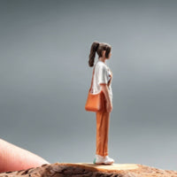 Miniature Female Figurine Detailed 1/64 Scale Figure Compact for Collectors