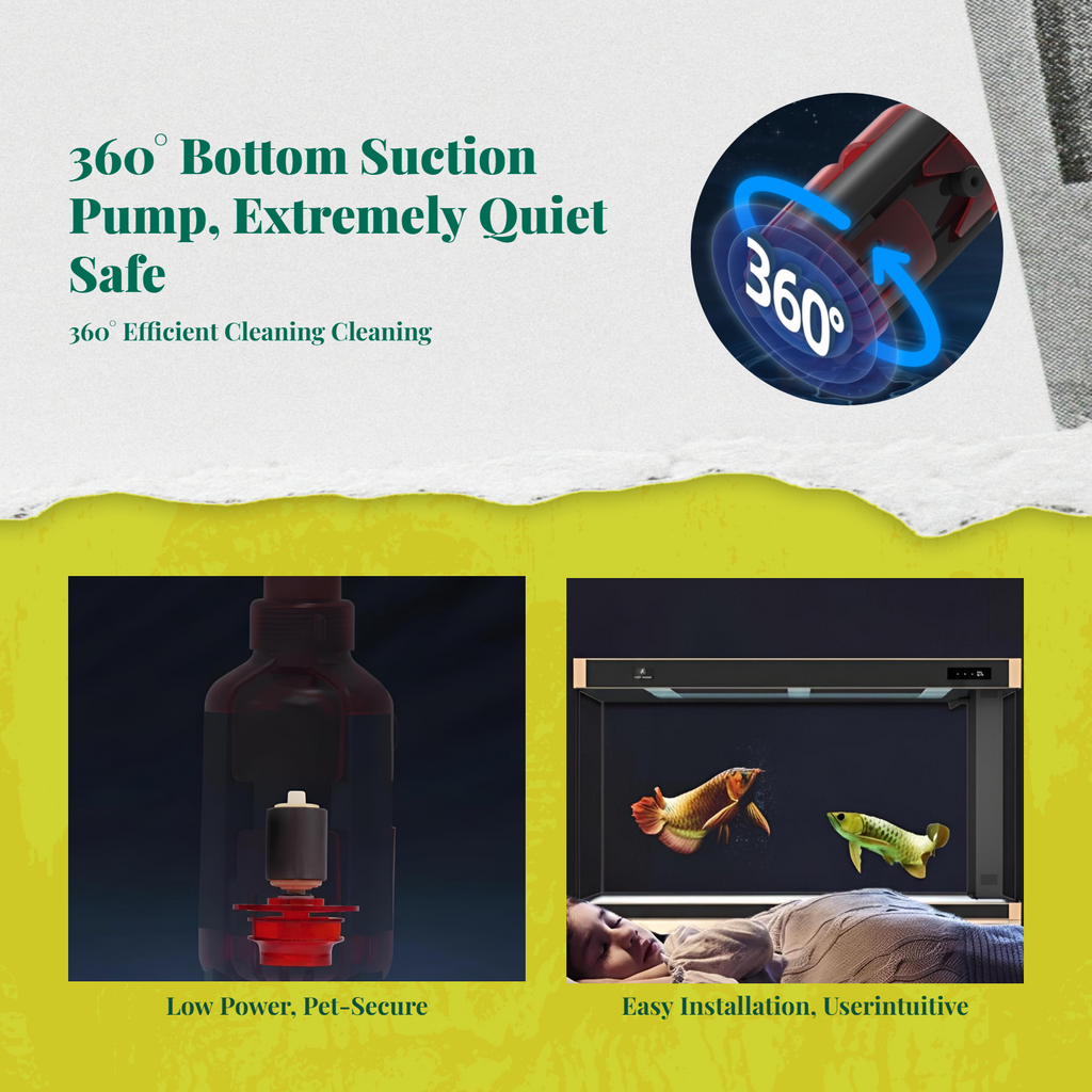 Immersible water circulator, extremely quiet aquatic habitat strainer, dry burning protection, circulation filtration, fish reservoir, water feature, hydroponics