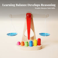 Wooden Balance Scale Toy Educational Wooden Balance Scale Simple Design Learning Aid for Classroom, Preschool
