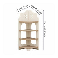Bookcase Multi-Layer Kids Bookcase Front-Facing Shelves House-Shaped Storage Shelf for Playroom, Nursery, Classroom