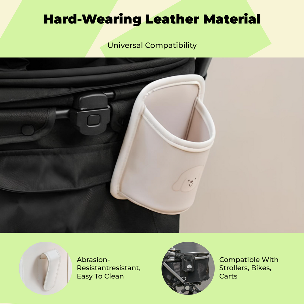 Stroller Beverage Holder, Universal Pet Stroller Accessory, 2-in-1 Phone Holder, non-slipSlip, Multi-Functional Organizer
