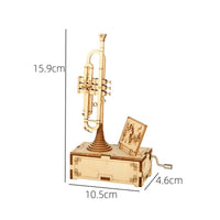 Wooden 3d Puzzle Musical Box Gift Idea Box Puzzle Problem Solving Craft Kit for Beginners, Display