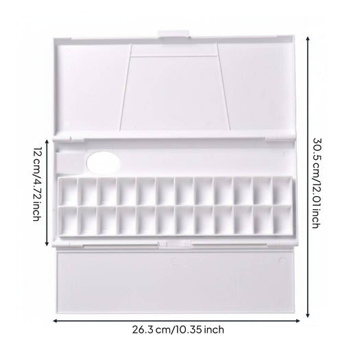 Trifold Paint Palette Flip Lid Folding Palette Case Foldable for Studio, Artists