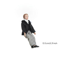 Male Tuxedo Doll Ready to Use Mini Suit Jacket Set Detailed for Collectors