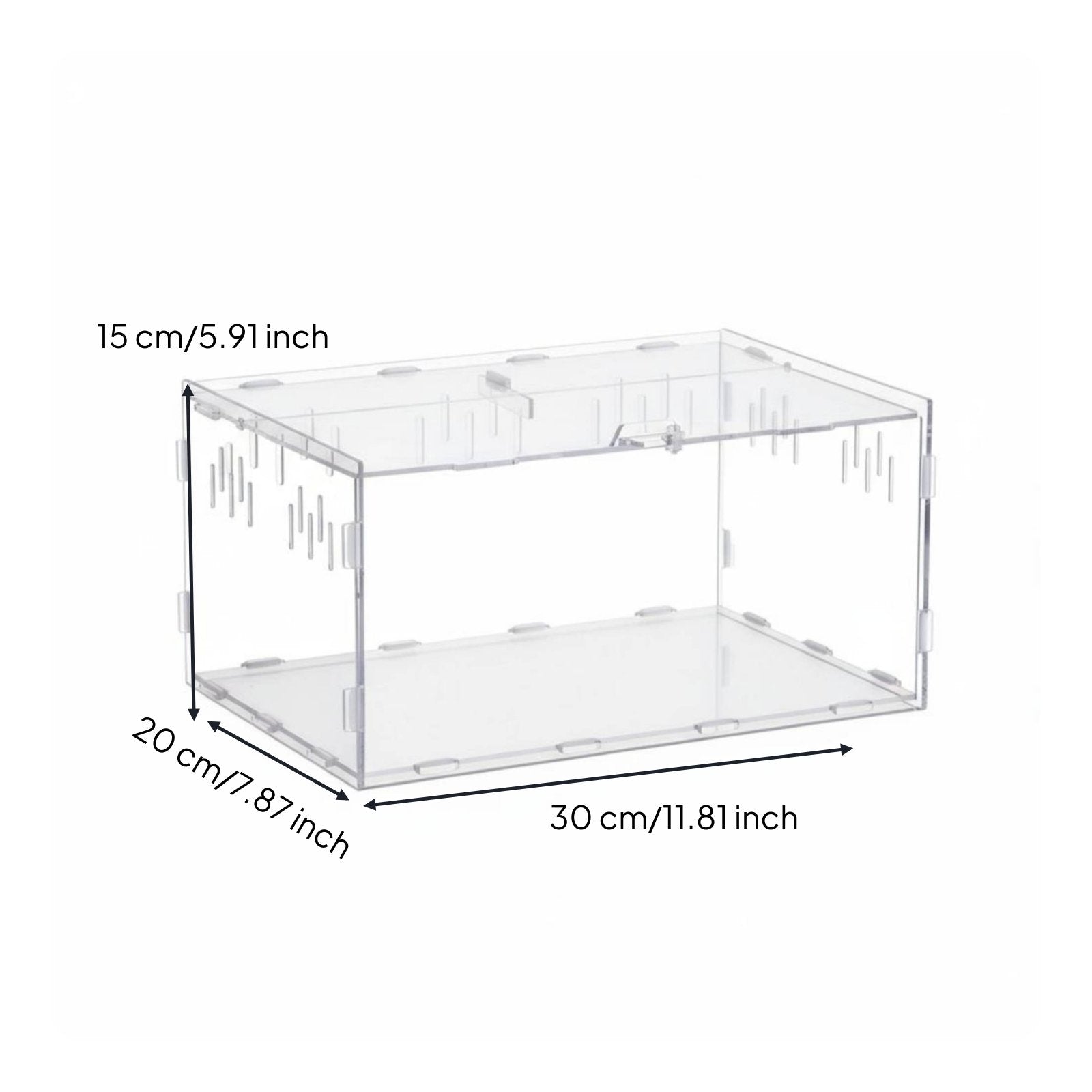Transparent Reptile Enclosure High See-Through Clear Reptile Habitat 360° Panoramic View Clear Acrylic Terrarium for Small Pet Owners