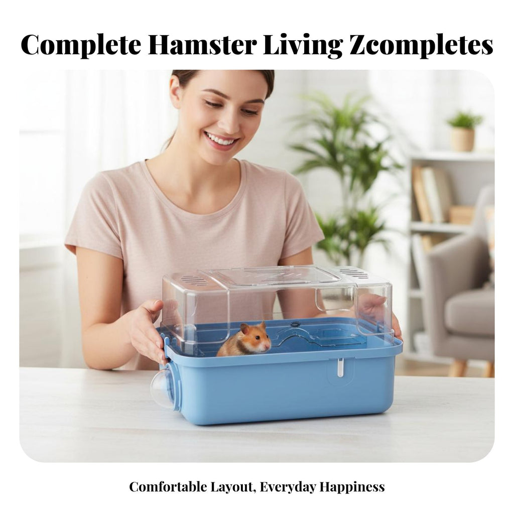 2-Story Hamster Villa Portable with Handle Hamster enclosure Set Large Space for Home
