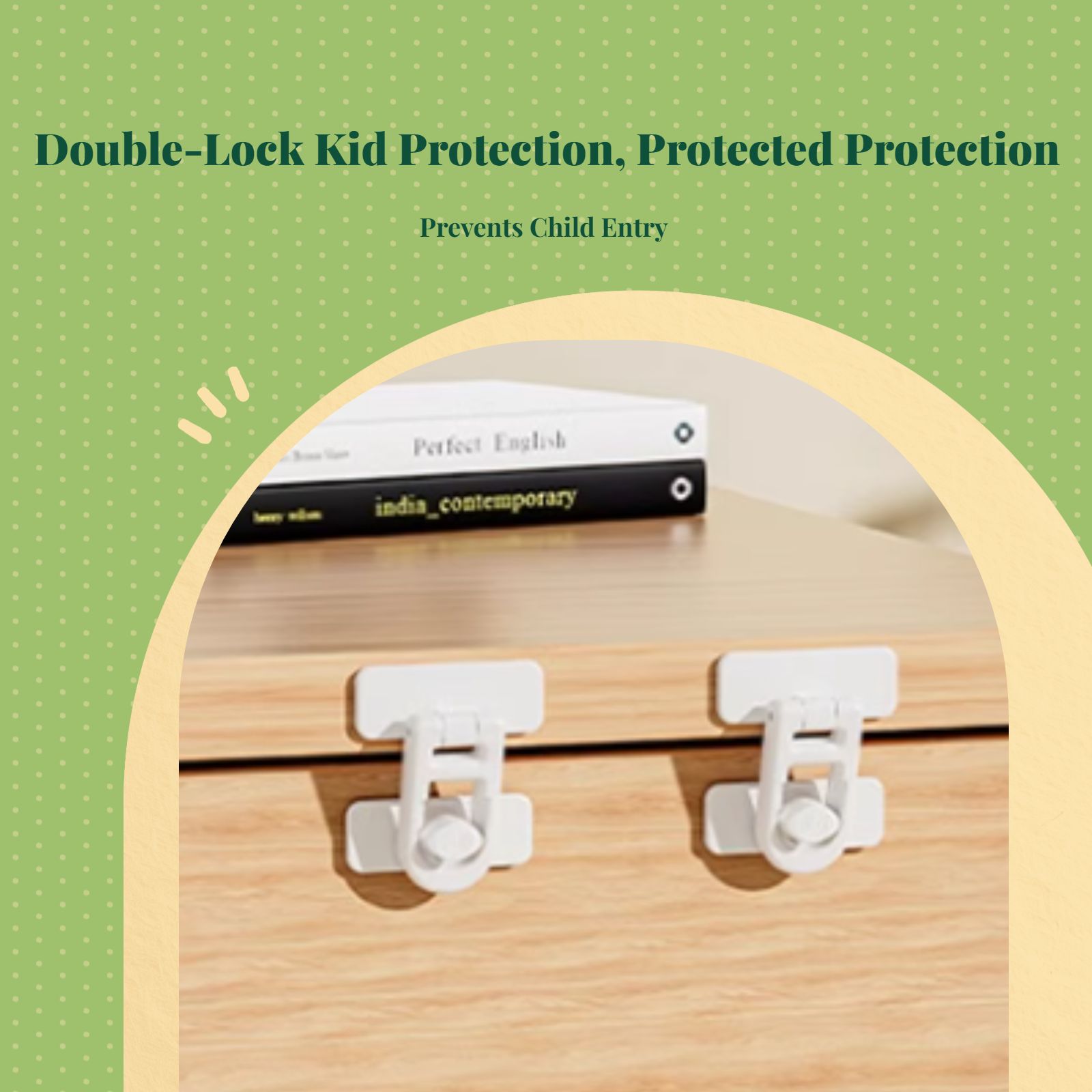 Toddler Protection Lock, No-Drill Cabinet Latch, Infant protective Drawer Lock, sticky, Multi-Purpose, Easy to Install