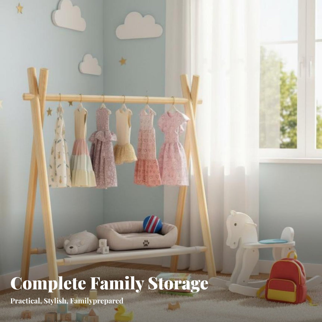 toddler's Wooden Clothes Tree polished Rounded Edges Nursery Furniture for Infants
