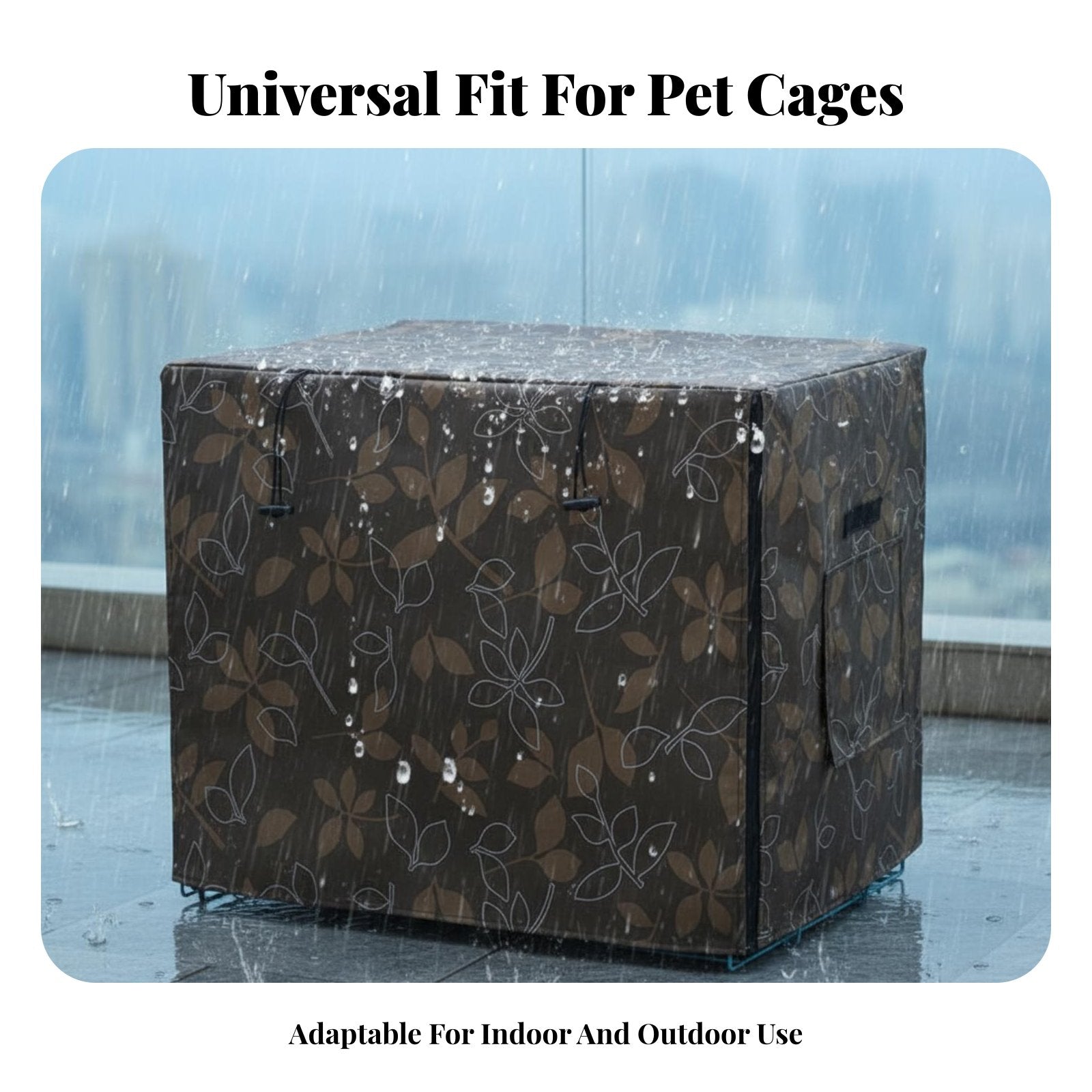 Insulated Kennel Cover Breathable Window Dog Crate Weather Cover Zipper Closure