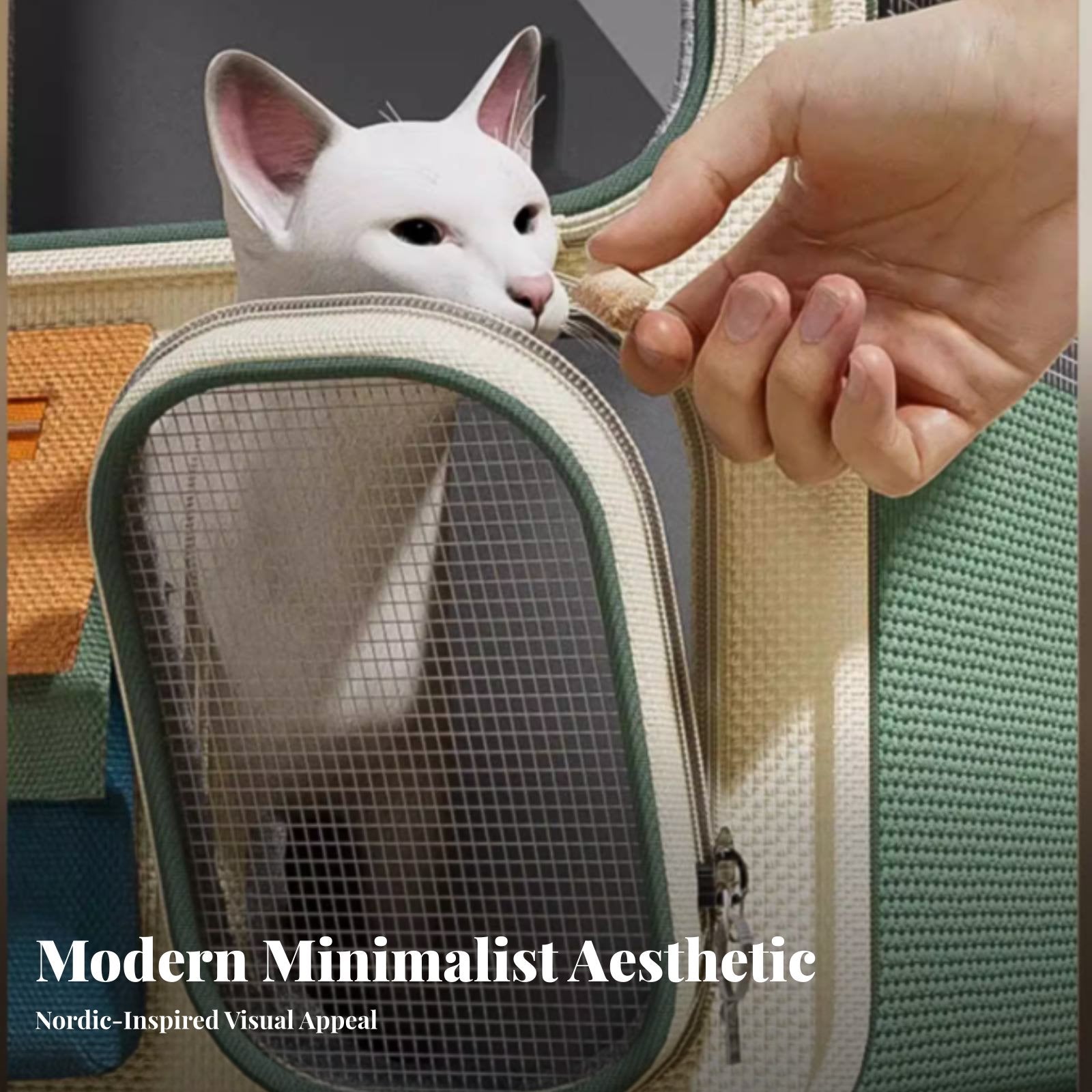 Convertible Pet Trolley Large Capacity Cat Backpack 360° Wheels