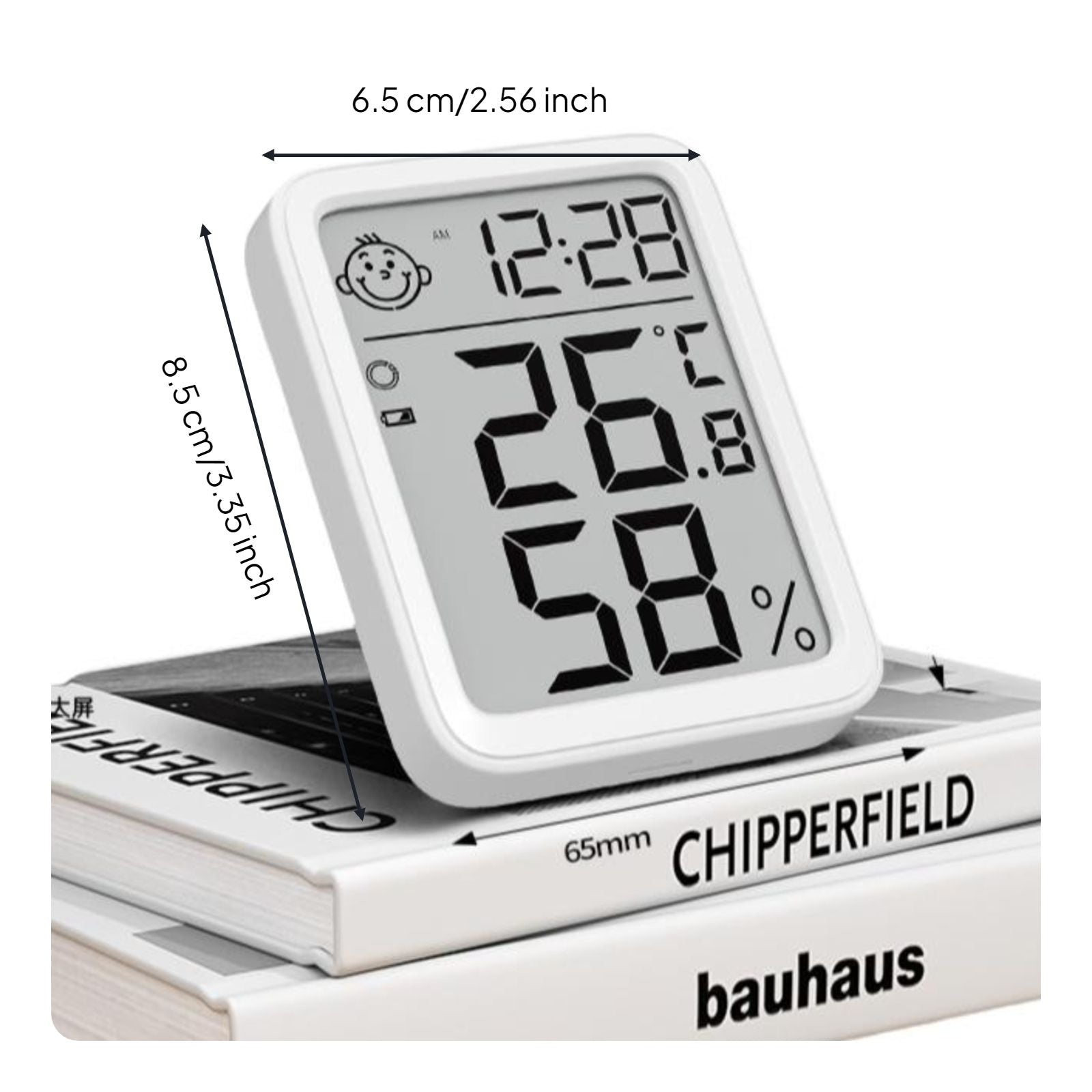 Digital Hygrometer, Indoor Thermometer, High-Accuracy Temperature and Humidity Gauge, Wall-Mounted, Infant Nursery
