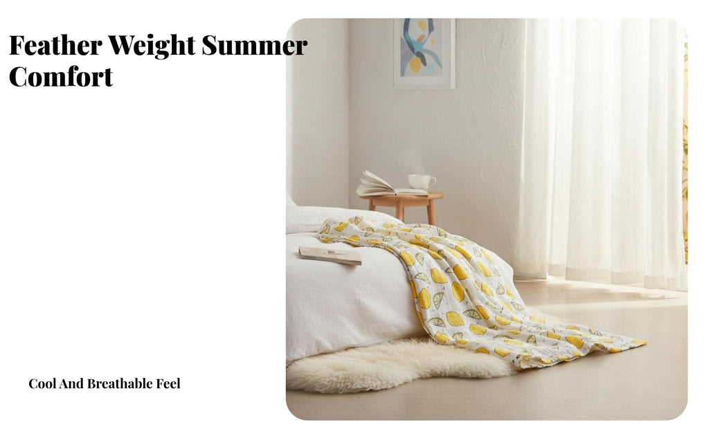 Double-Layer Printed Coverlet Breathable Towel Blanket Absorbent for Summer Use