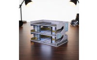 1:64 Scale Parking Garage Model LED Lighting Japanese Parking Building Model USB Powered Car Display Case for Desk
