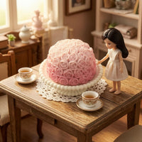 Miniature Rose Cake Fluted Rose Cake Pedestal Details Small Decoration