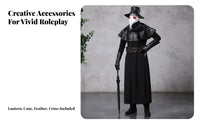 Plague Doctor Costume Faux Leather Accents Gothic Steampunk Robe Scary for Women