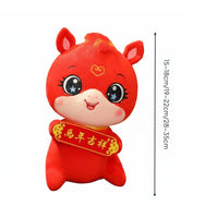 Chinese Astrological Horse Symbol Fortunate Gift Chinese New Year Horse Stuffed Animal Bright Colors Festive Decor