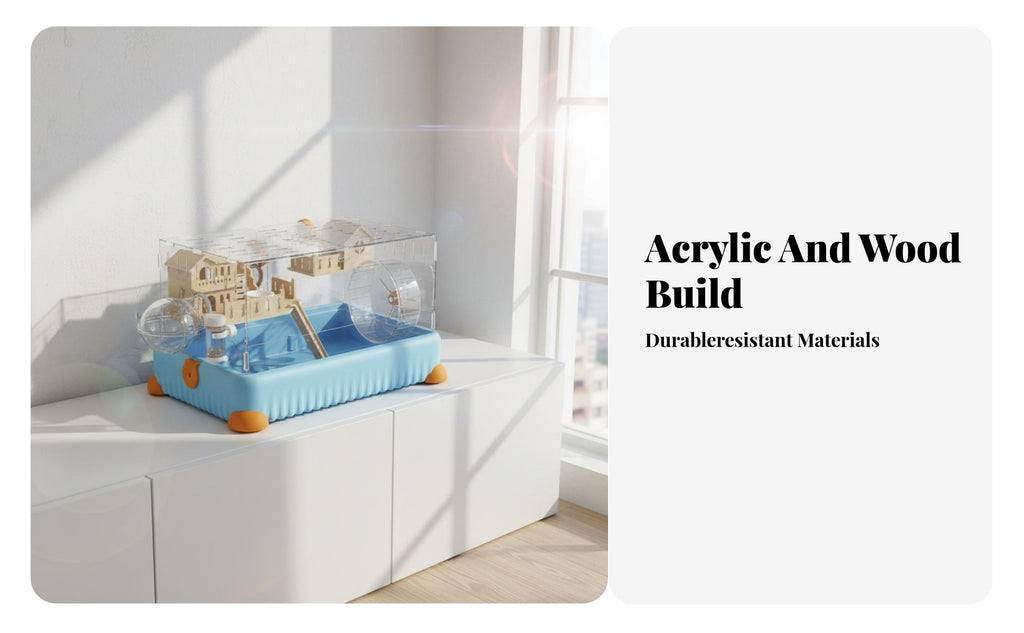 Acrylic Hamster Enclosure Large Space Transparent Hamster Villa Silent Running