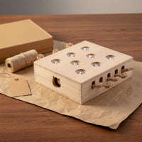 Interactive Wooden Cat Toy Mental Pounce and Play Cat Toy Easy to Use for Cats, Indoor