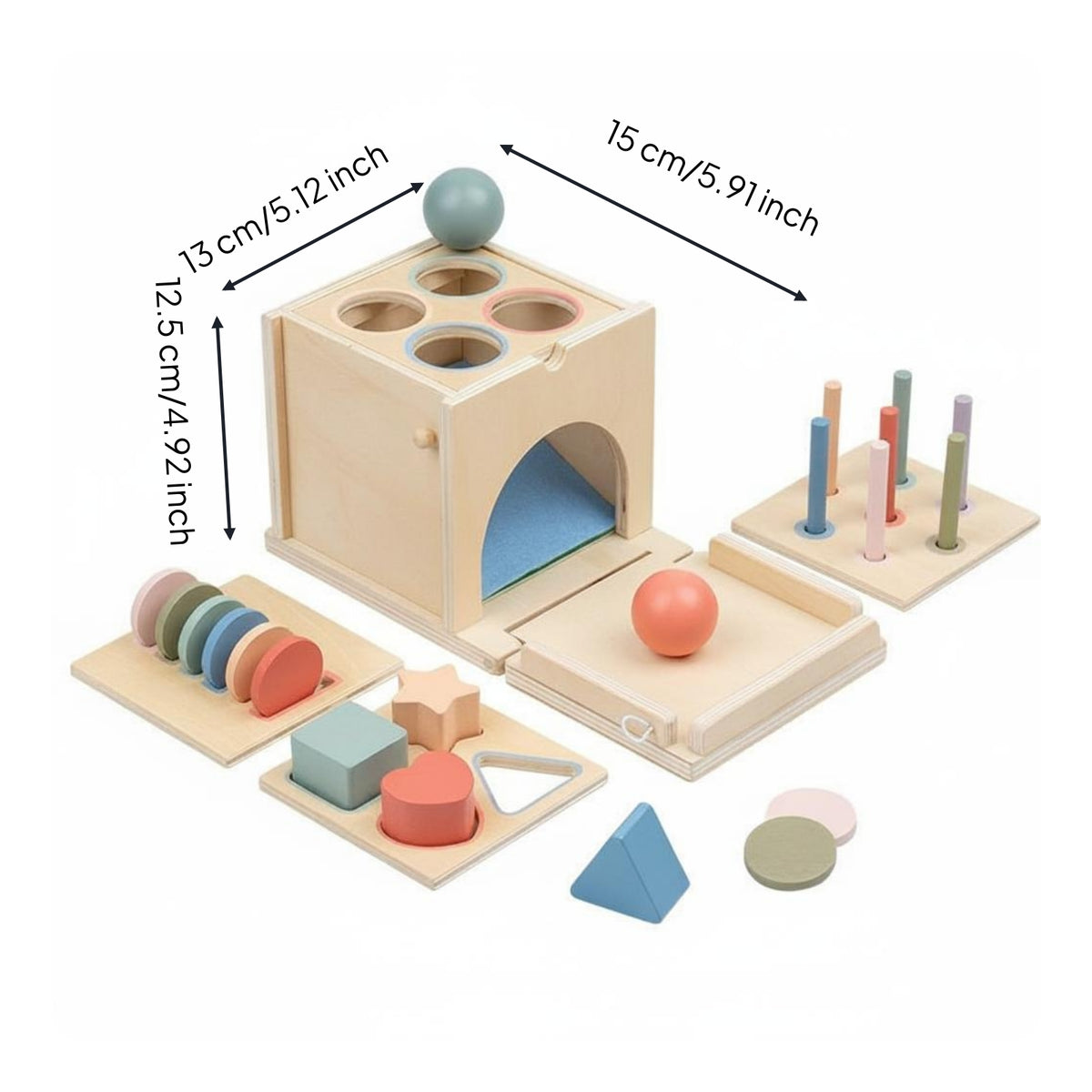 Educational Activity Box Four-in-a Set Color Sorting Box Hand-Eye Coordination Sensory Matching Toy for Young Children, Preschool, Kindergarten