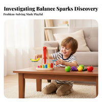 Wooden Balance Scale Toy Educational Wooden Balance Scale Simple Design Learning Aid for Classroom, Preschool