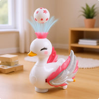 Floating Ball Swan Toy Sounds Electric Swan Toy Feathers Spread for Children