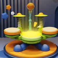 Jazz Drum Playset Sturdy Light up Drum Toy Comfortable Playing Angle for Babies