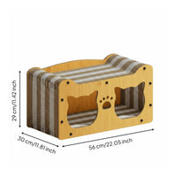 Double Hole Feline House Eco-Friendly Cardboard Feline House Easy to Clean